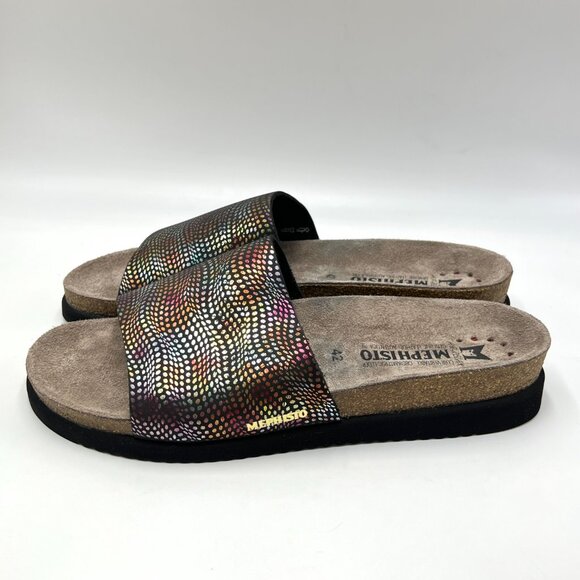 Mephisto Womens 42‎ EU 12 US Leather Multicolor Comfort Sandals Slides Shoes NEW - Picture 6 of 16